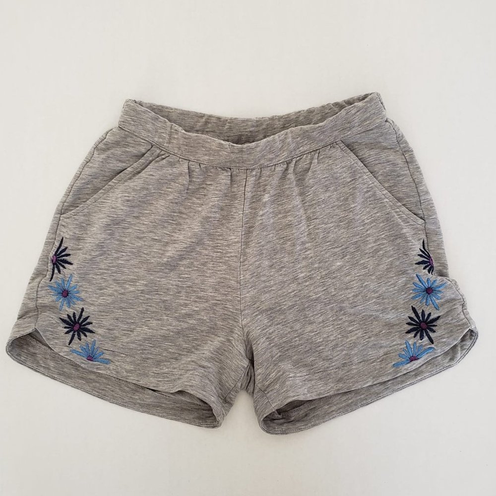 Garnet Hill Girls' Embroidered Knit Shorts